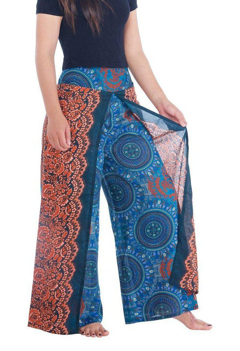 Rose Circle Wide Leg Pants-Wide Leg-Lannaclothesdesign Shop-Lannaclothesdesign Shop