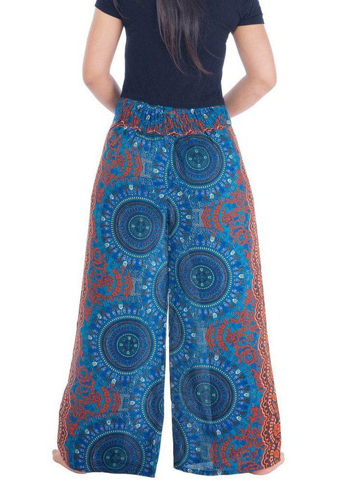 Rose Circle Wide Leg Pants-Wide Leg-Lannaclothesdesign Shop-Lannaclothesdesign Shop