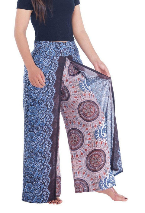 Rose Circle Wide Leg Pants-Wide Leg-Lannaclothesdesign Shop-Lannaclothesdesign Shop