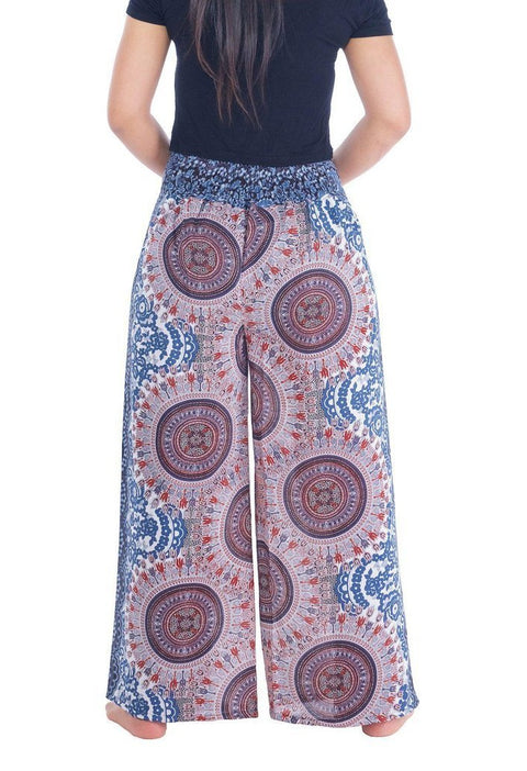 Rose Circle Wide Leg Pants-Wide Leg-Lannaclothesdesign Shop-Lannaclothesdesign Shop