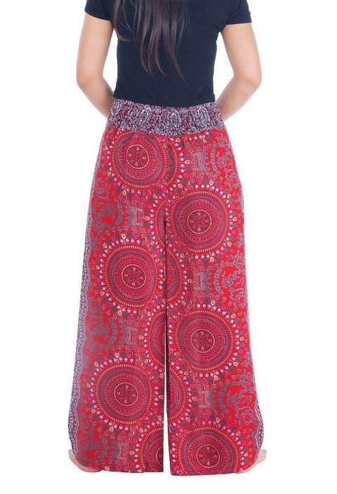 Rose Circle Wide Leg Pants-Wide Leg-Lannaclothesdesign Shop-Lannaclothesdesign Shop