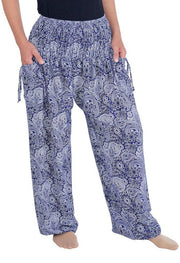 Sea Horse Harem Trousers-Smocked-Lannaclothesdesign Shop-Lannaclothesdesign Shop