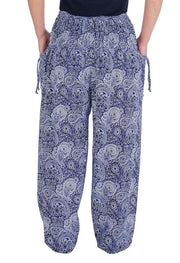 Sea Horse Harem Trousers-Smocked-Lannaclothesdesign Shop-Lannaclothesdesign Shop