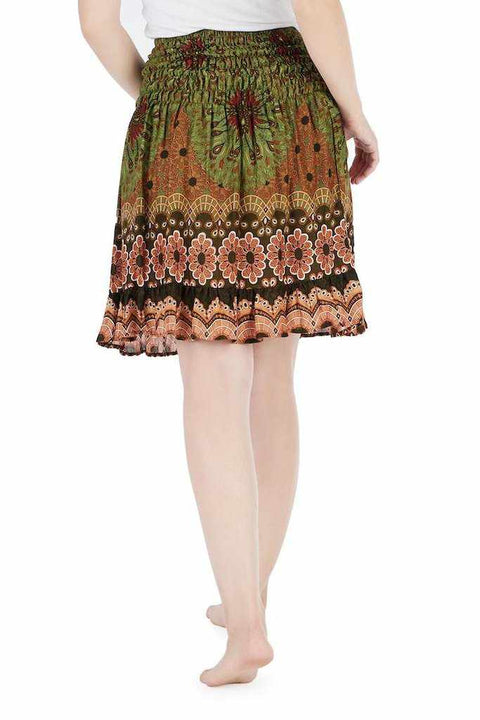 Indigo Rising tier Short Skirt Jrs L Prairie Rayon Boho floral western  calico | eBay