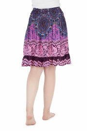 SHORT MANDALA BOHO SKIRT-Rayon Skirt-Lannaclothesdesign Shop-Lannaclothesdesign Shop