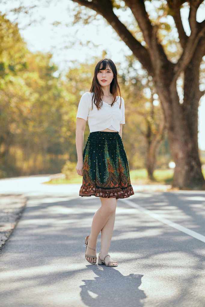 SHORT PEACOCK BOHO SKIRT - Lannaclothesdesign Shop