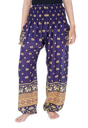 Small Elephant Harem Pants-Smocked-Lannaclothesdesign Shop-Small-Dark Blue-Lannaclothesdesign Shop