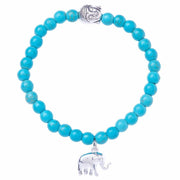 Stretchy Buddha and Elephant Bracelet-Bracelet-Lannaclothesdesign Shop-Turquoise-Lannaclothesdesign Shop