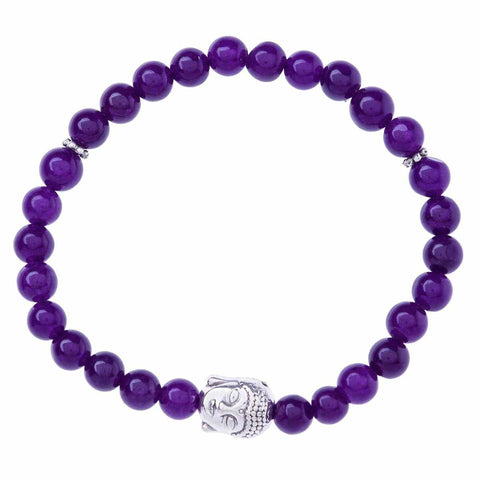 Stretchy Buddha Head Bracelet-Bracelet-Lannaclothesdesign Shop-Purple-Lannaclothesdesign Shop