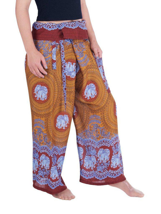 Thai Fisherman Pants Elephant Print-Fisherman-Lannaclothesdesign Shop-Lannaclothesdesign Shop