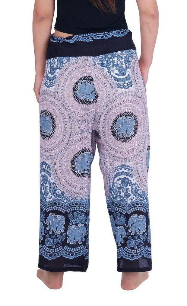 Thai Fisherman Pants Elephant Print-Fisherman-Lannaclothesdesign Shop-Lannaclothesdesign Shop