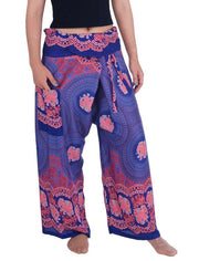 Thai Fisherman Pants Elephant Print-Fisherman-Lannaclothesdesign Shop-Small-Medium-Dark Blue-Lannaclothesdesign Shop