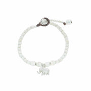 White How Lite Beads and Silver Bells Bracelet-Bracelet-Lannaclothesdesign Shop-Lannaclothesdesign Shop