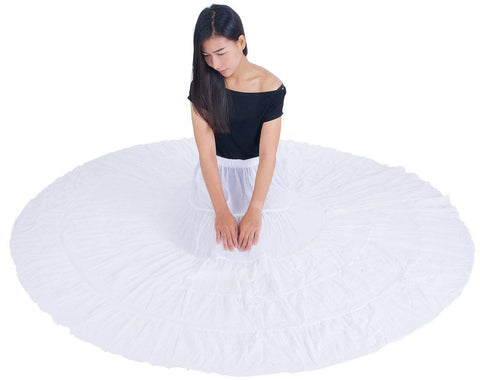 White Long Cotton Ruffle Maxi Skirt-Cotton Skirt-Lannaclothesdesign Shop-Lannaclothesdesign Shop