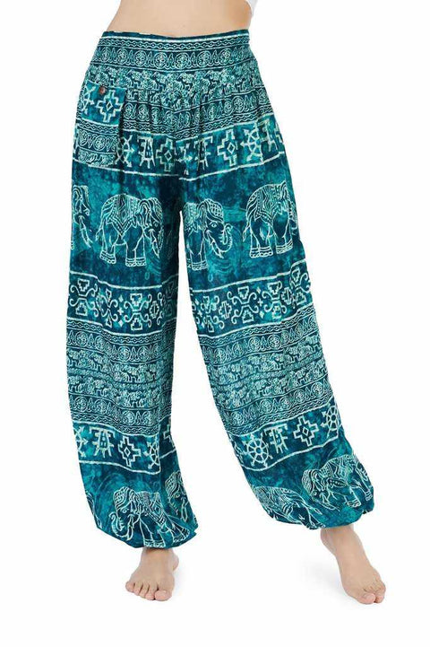 Women Teal Hippie Pants-Jenny Pants-Lannaclothesdesign Shop-Lannaclothesdesign Shop