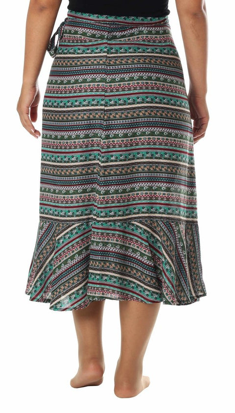 WOMENS BOHO WRAP SKIRT-Rayon Skirt-Lannaclothesdesign Shop-Lannaclothesdesign Shop