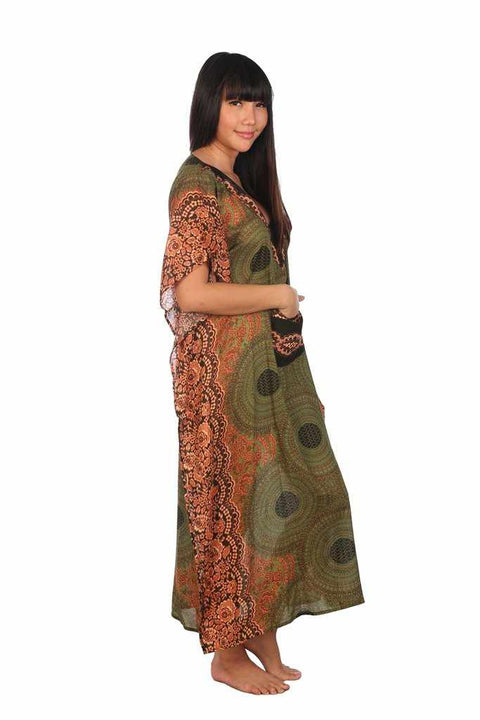 Women's Long Kaftan-Dress-Lannaclothesdesign Shop-Lannaclothesdesign Shop