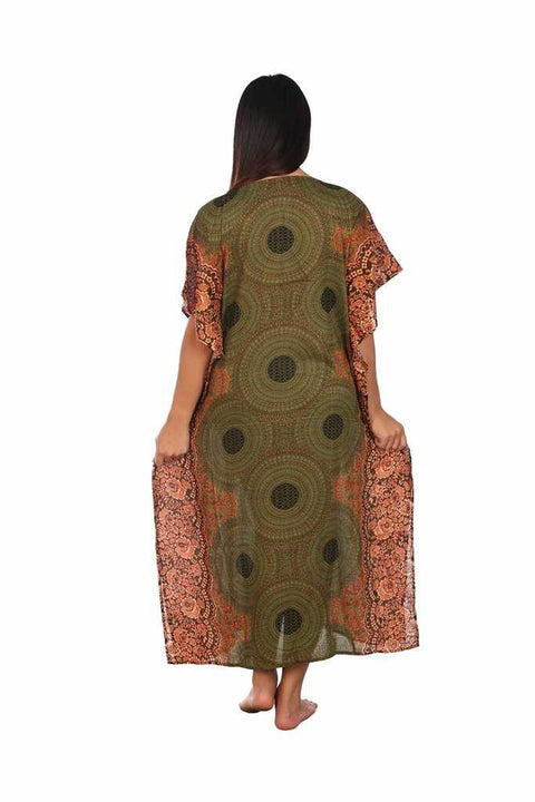 Women's Long Kaftan-Dress-Lannaclothesdesign Shop-Lannaclothesdesign Shop