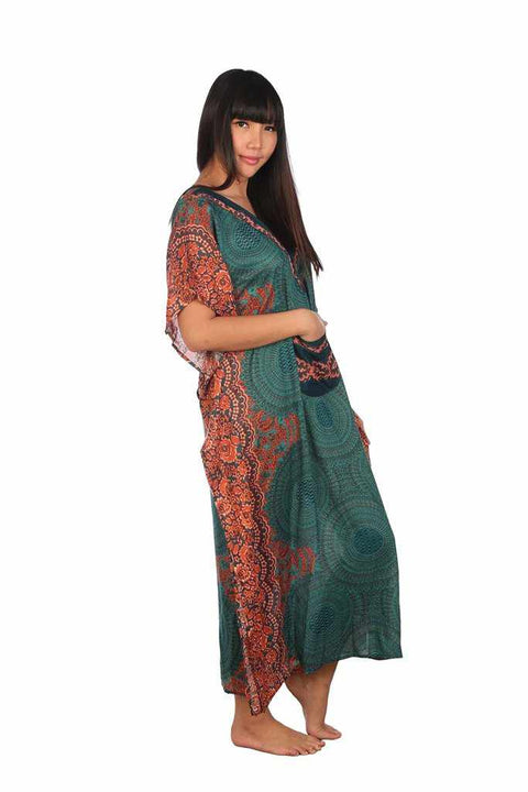 Women's Long Kaftan-Dress-Lannaclothesdesign Shop-Lannaclothesdesign Shop