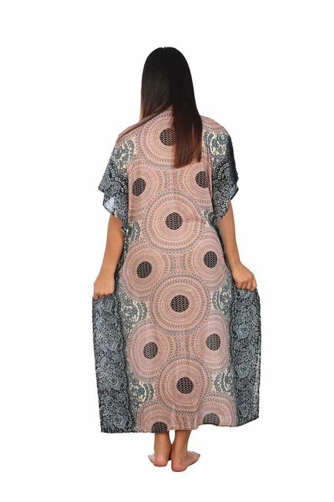 Women's Long Kaftan-Dress-Lannaclothesdesign Shop-Lannaclothesdesign Shop