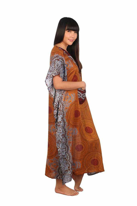 Women's Long Kaftan-Dress-Lannaclothesdesign Shop-Lannaclothesdesign Shop